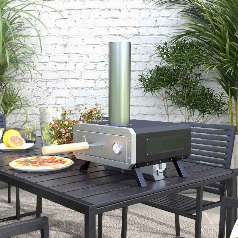 Outsunny Portable Wood Pellet Pizza Oven with 12