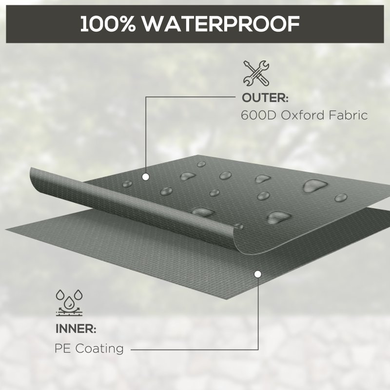 Outsunny Outdoor Garden Furniture Cover Waterproof, Anti-UV 600D Heavy Duty Oxford Fabric Patio Furniture Cover for Rectangular Sofa Table Set, 245 x 165 x 66 cm