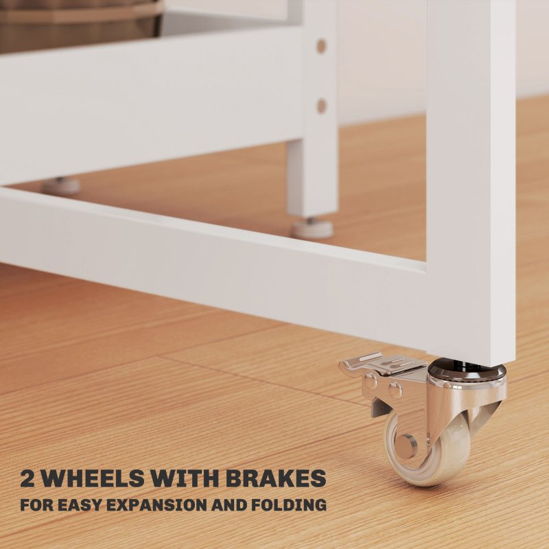 HOMCOM Industrial Folding Dining Table, Drop Leaf Table with Open Compartments for Small Spaces, Kitchen, Dining Room, White