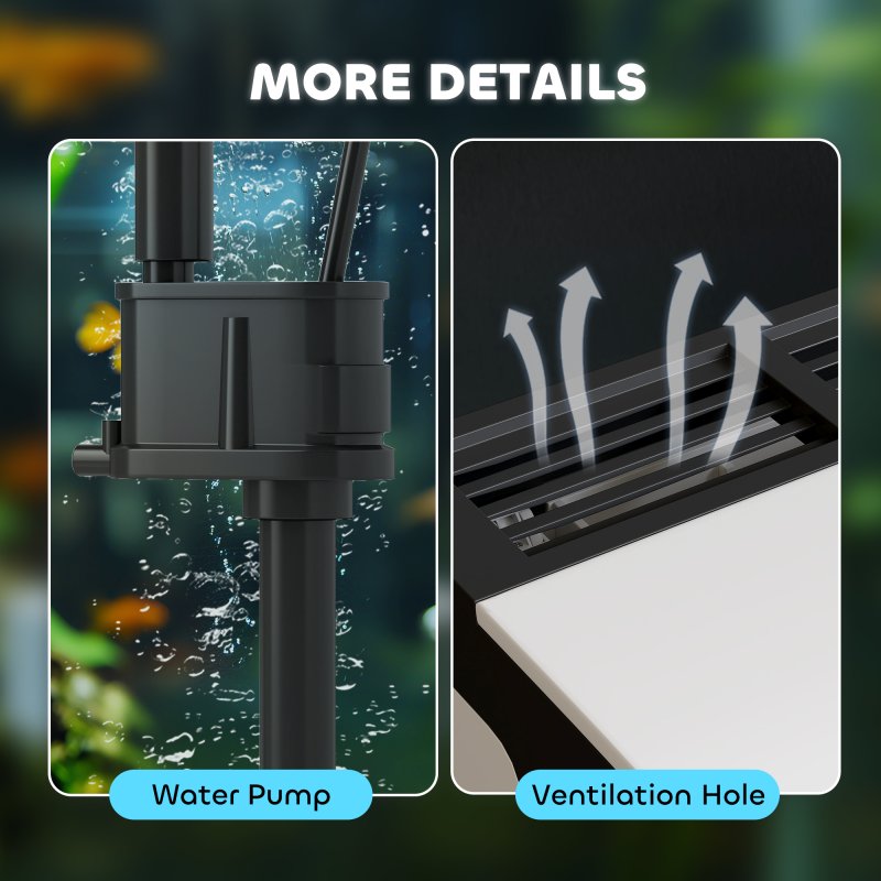 PawHut Aquarium, 13L Glass Fish Tank with Filter, LED Lighting, Water Pump, for Bettas, Guppies, Mini Parrot Fishes, Shrimp, Goldfish, 29 x 20 x 30.5cm