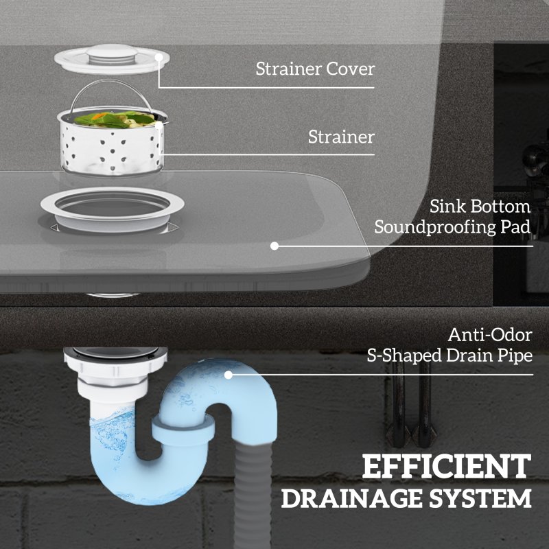 HOMCOM Outdoor Utility Sink, Stainless Steel Free Standing Single Bowl Kitchen Sink with Cold and Hot Water Pipe and Storage Shelf for Laundry Garage, 100 x 51.5 x 100 cm