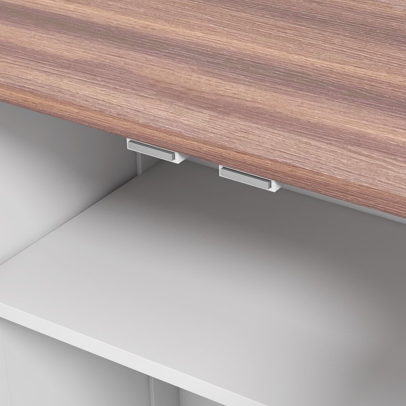 PawHut Pet Feeding Station with Storage, Dog Feeding Station with Raised Dog Bowls, Adjustable Panel, Hooks, Pet Food Storage Cabinet, White