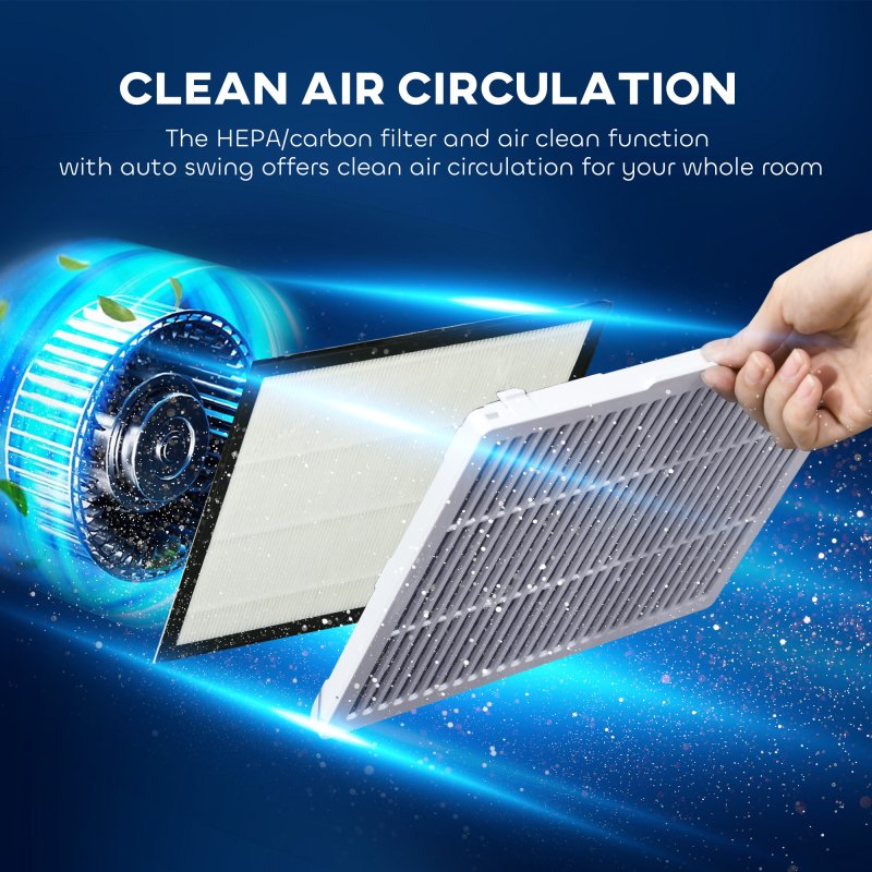 HOMCOM 16L/Day Dehumidifier with Air Purifier and HEPA Filter, UVC, Ioniser, 5.5L Water Tank, 24H Timer, for Home Damp, Condensation, Mould and Laundry Drying, White