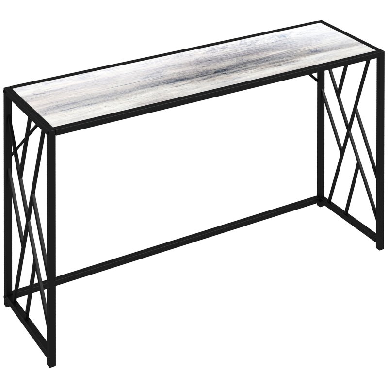 HOMCOM Console Table, Industrial Sofa Table with Metal Frame for Living Room, Hallway, 120cm, Grey