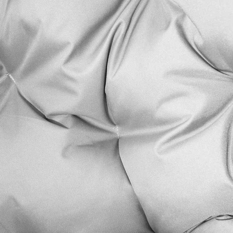 Outsunny Egg Chair Outdoor, 2 Seater Folding Weave Garden Furniture Chair with Cushion, Cup Pockets for Patio Balcony - Light Grey