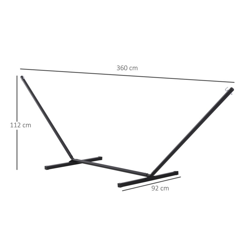 Outsunny 3.6m Extra-long Universal Hammock Stand Metal Frame Garden Camping Picnic Outdoor Patio Replacement - Stand Only