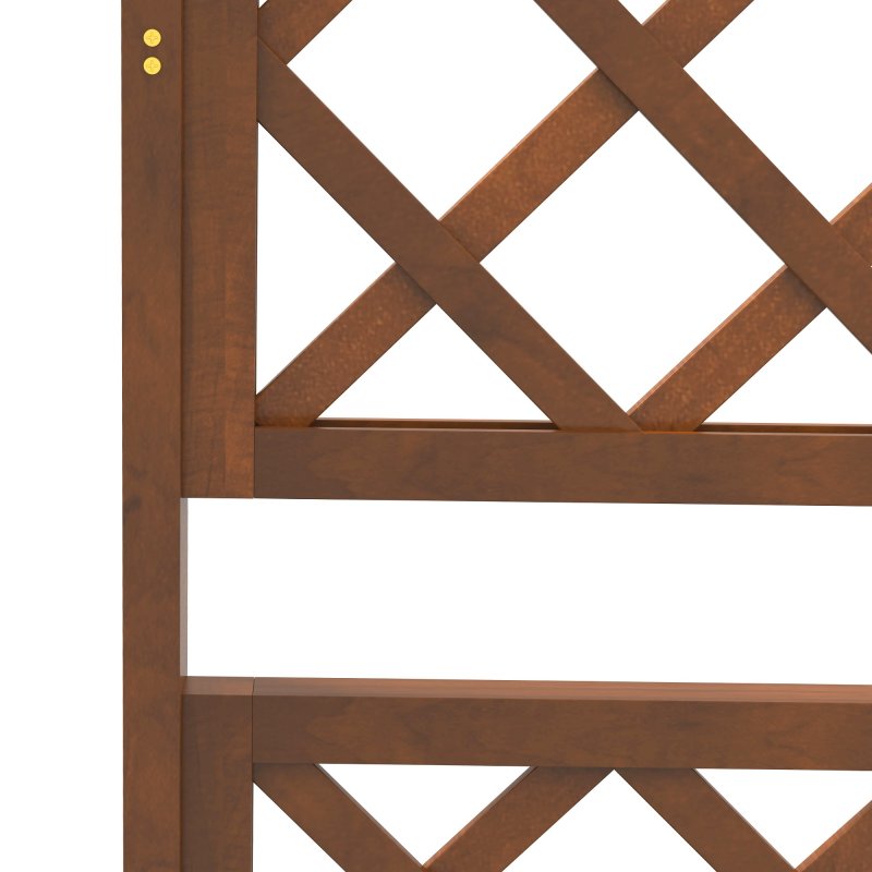 Outsunny Wood Planter with Trellis, Raised Garden Bed Privacy Screen Planter Box to Grow Vegetables, Herbs and Flowers for Garden, Patio, Deck, Orange