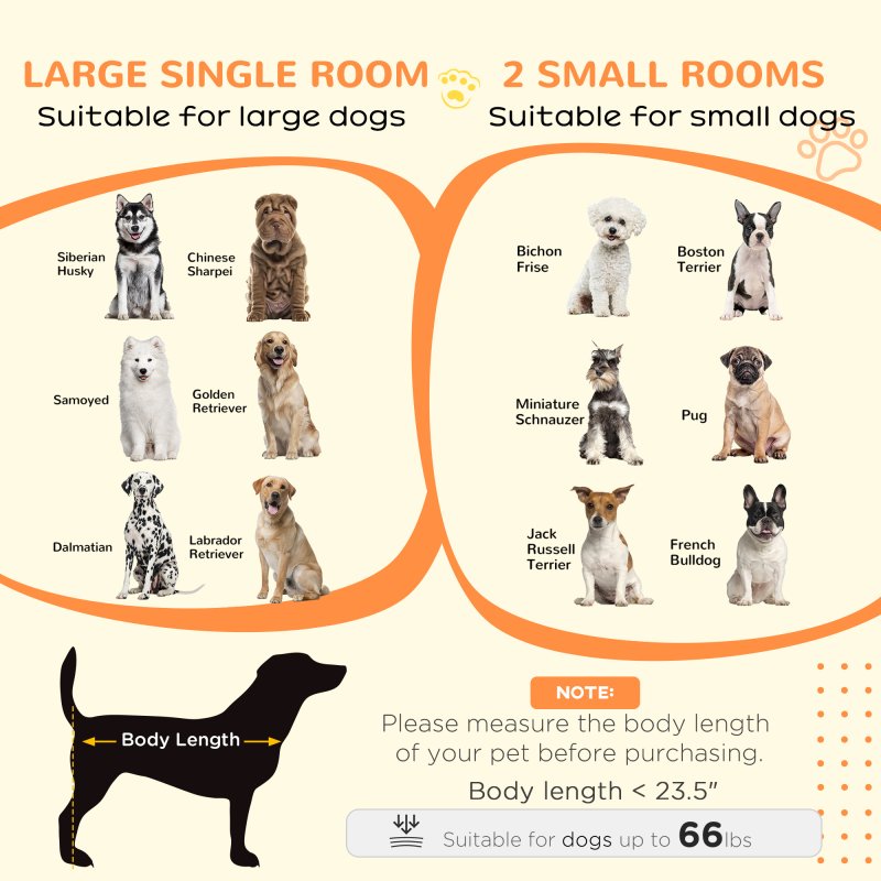 PawHut Dog Crate Furniture for Small and Large Dogs w/ Movable Divider, Dog Cage End Table with Shelves, Sliding Doors, 120 x 60 x 88.5cm, White