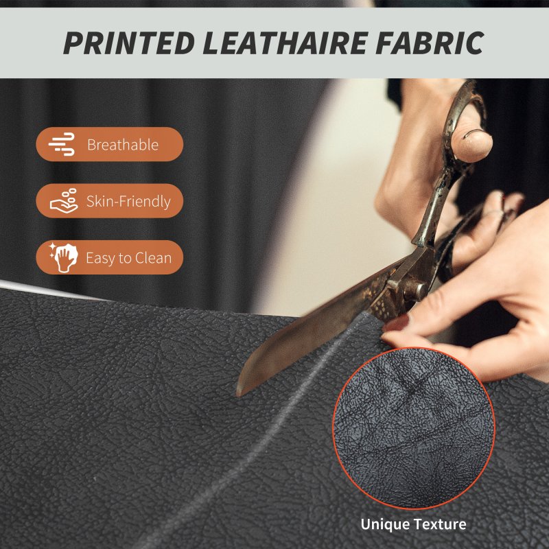 HOMCOM Executive Office Chair, Leathaire Reclining Computer Desk Chair with Lumbar Support Pillow, High Back, Footrest, Silent Swivel Wheels, Armrest, Height Adjustable for Home, Black