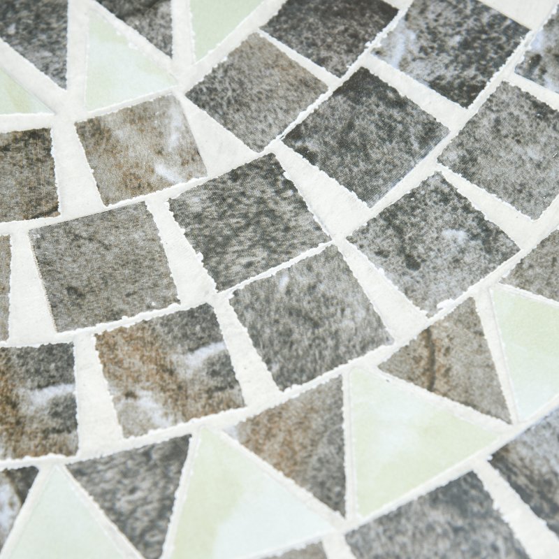 Outsunny 60 cm Mosaic Garden Table, Small Round Outdoor Side Table with Ceramic Top, Plant Stand for Patio, Balcony, Grey and Green