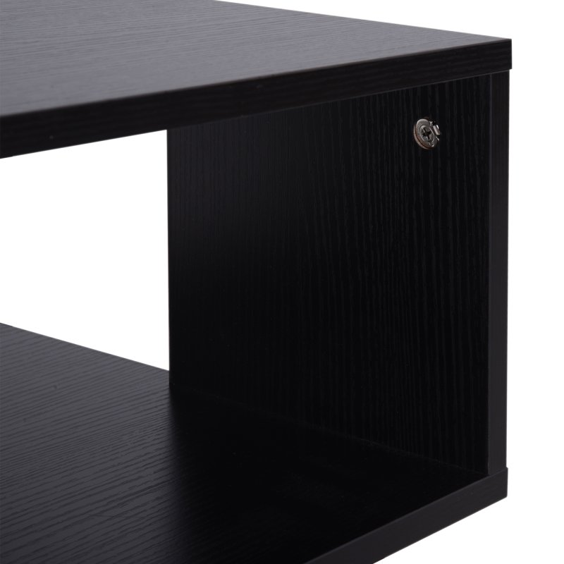 HOMCOM Side Table Square Coffee Table Modern End Table with 2 Tier Storage Shelves for Living Room, Bedroom