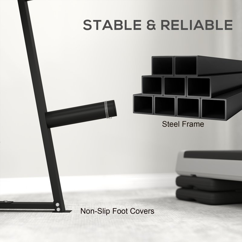 SPORTNOW Weight Rack, Weight Tree for 5cm Weight Plates and Barbell Bar with 6 Fasten Clamps for Home Gym Storage, 300kg Capacity