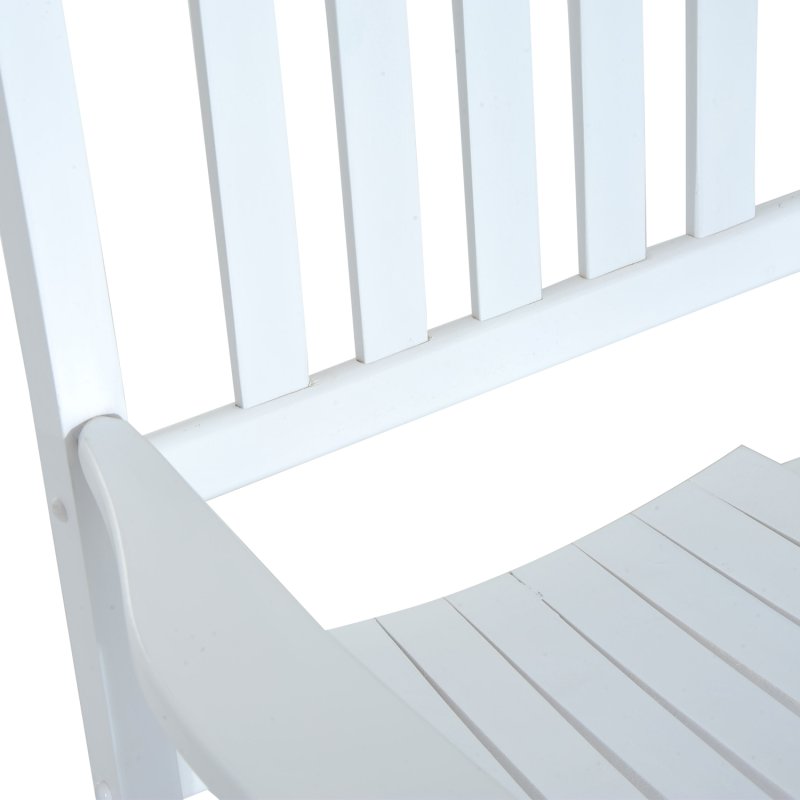 Outsunny Outdoor Porch Rocking Chair Armchair Wooden Patio Rocker Balcony Deck Garden Seat White
