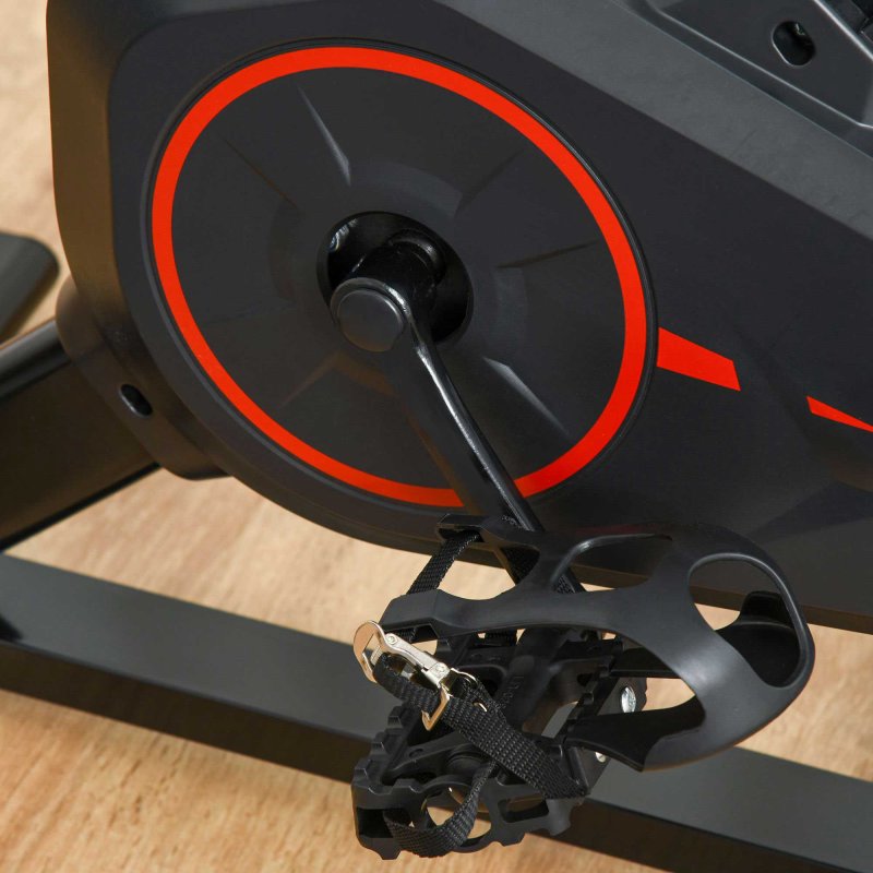 HOMCOM Indoor Exercise Bike, Stationary Bike, Cycling Machine with Adjustable Seat, Resistance, Handlebar, LCD Display and Flywheel, for Home Gym Workout, Black