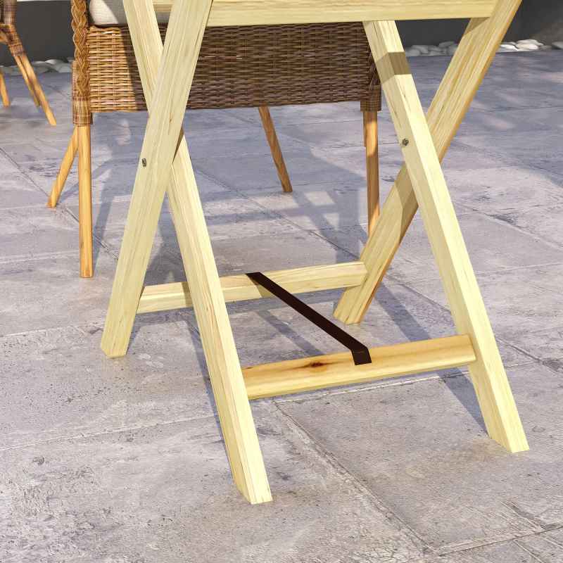 Outsunny Garden Side Table, Outdoor Wooden Coffee Table, Rectangular End Table for Patio, Balcony, 68 x 44 x 75cm, Natural