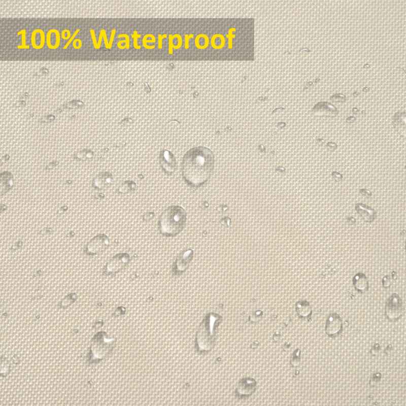 Outsunny 600D Oxford Cloth Garden Furniture Cover Waterproof, 3 Seater Sofa Protector for Patio, Outdoor, Beige, 218 x 111 x 63-101 cm