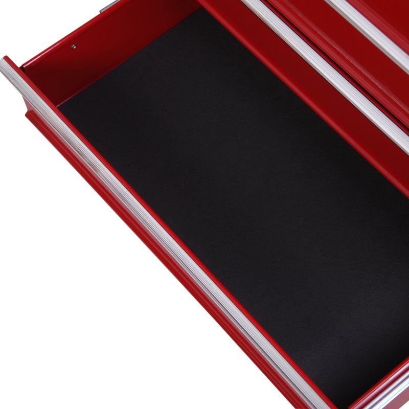 HOMCOM 5 Drawer Tool Box, Lockable Steel Tool Chest on Wheels, Rolling Chest Cabinet with 5 Drawers and Handle for Workshop, Garage, Red