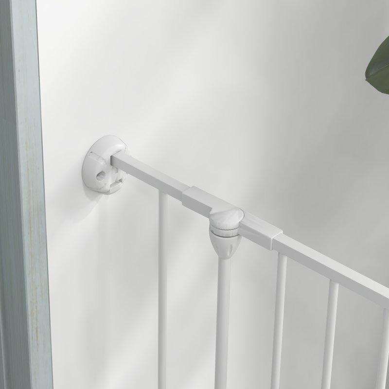 PawHut 2 in 1 Multifunctional Dog Pen, Safety Pet Gate, 6 Panels Dog Playpen with Double-Locking Door, Foldable Dog Barrier for Medium Dogs, 90Hcm - White