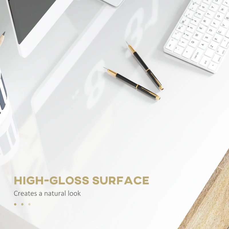 HOMCOM Modern Computer Desk, Home Office Table, Small Writing Desk with Storage Shelf, 90 x 50cm