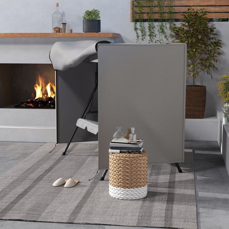 Outsunny 3 Seater 600D Oxford Patio Swing Chair Cover Outdoor Garden Furniture Rain Protection Protector Waterproof Anti-UV, 177 x 114 x 152cm, Light Grey