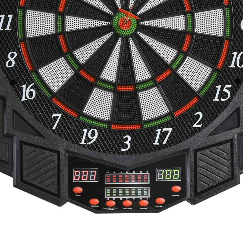 HOMCOM DART BOARD SET ELECTRONIC DARTBOARD LED DIGITAL SCORE DISPLAY SOFT TIP 27 GAMES SPEAKER SOUND WITH DARTS