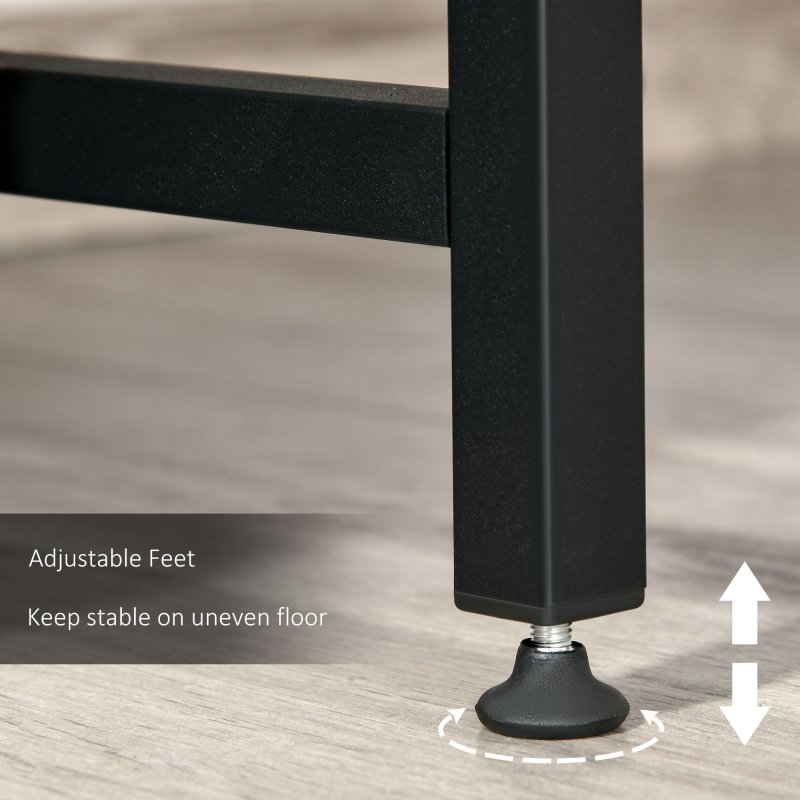 HOMCOM Computer Desk with Storage Shelf, 120 x 60cm Home Office Desk with Metal Frame, Study Table, Easy Assembly