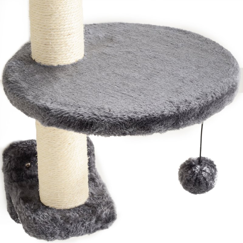 PawHut 4 Piece Cat Shelves, Cat Wall Furniture with Hammock, Scratching Posts, Soft Ladder, Steps, Jump Platforms, for Indoor Kittens - Dark Grey