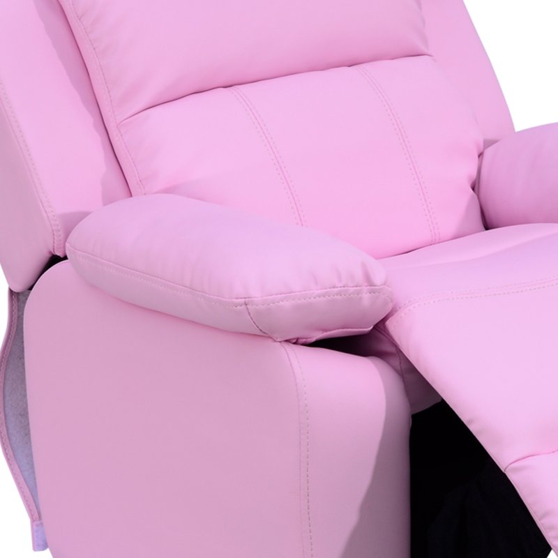 HOMCOM Kids Sofa Armchair Toddler Recliner Children's Chair Lounger Games Chair  PU Leather w/ Storage  (Pink)