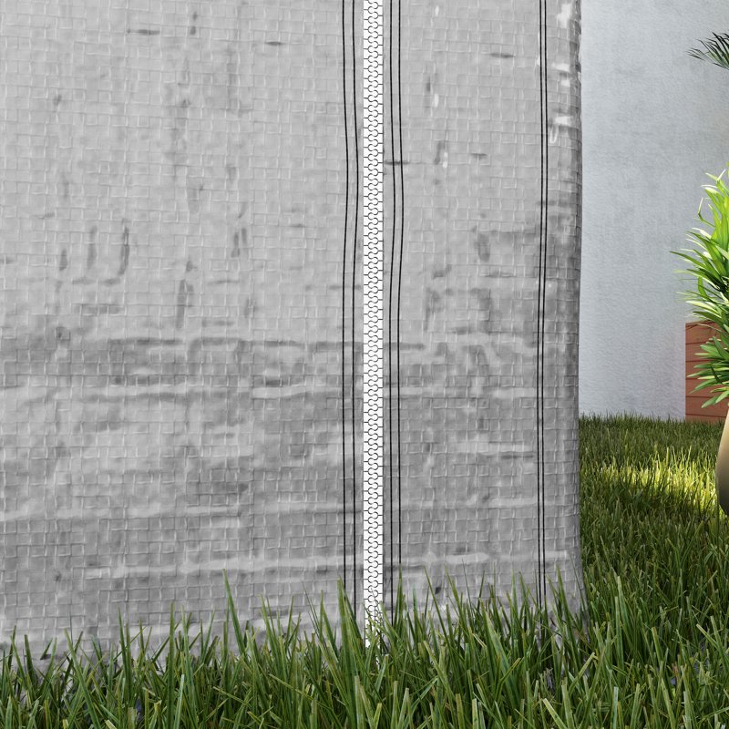 Outsunny 2 x 2 x 2 m Garden Shed Tent, Outdoor Storage Shed for Bike Motorbike Tool with Galvanised Steel Frame, Waterproof & UV-Resistant, Grey