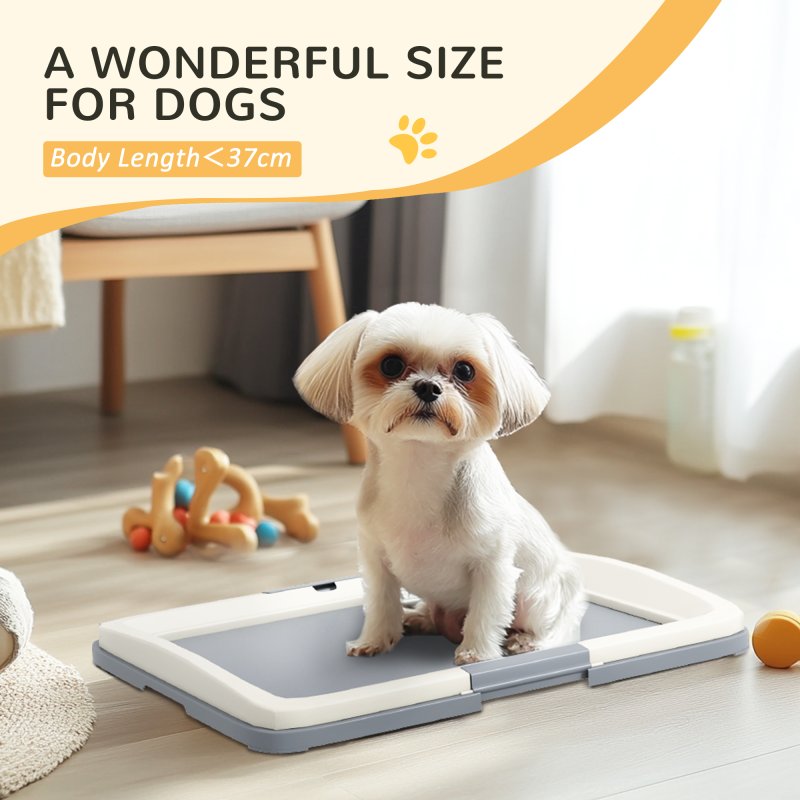 PawHut Dog Toilet Tray, Dog Litter Pee Pad Tray for Training Dogs, Dog Potty Tray Puppy Tray Pad Holder for Indoor, Balcony, Outdoor, 63 x 49 x 6cm