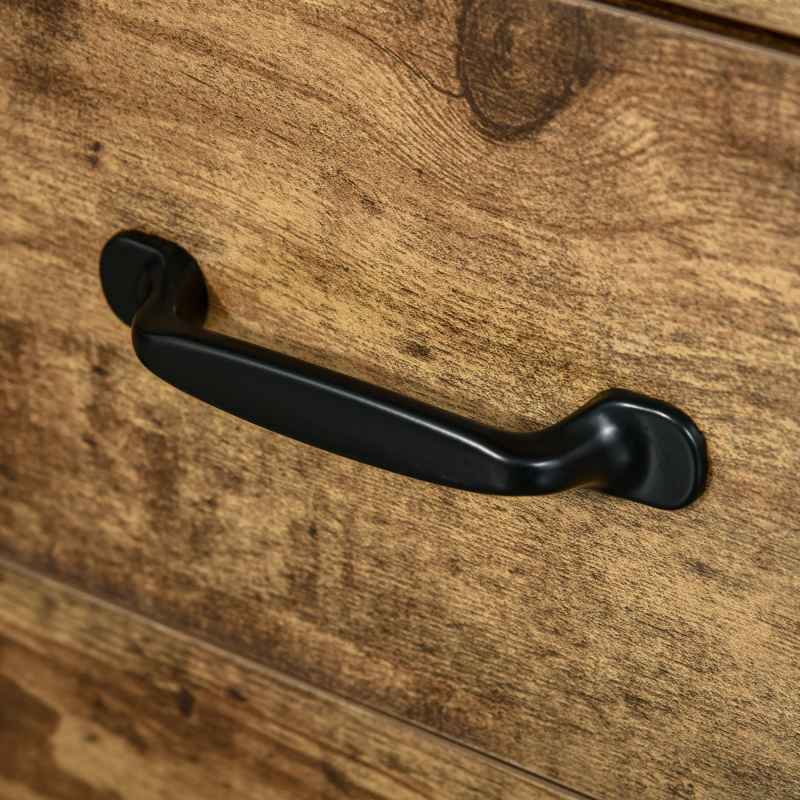 HOMCOM 3-Drawer Filing Cabinet, Mobile File Cabinet for Home Office, Small Rolling Filing Cabinet, Printer Stand, Under Desk File Cabinet for A4, Letter-Size Files, Rustic Brown