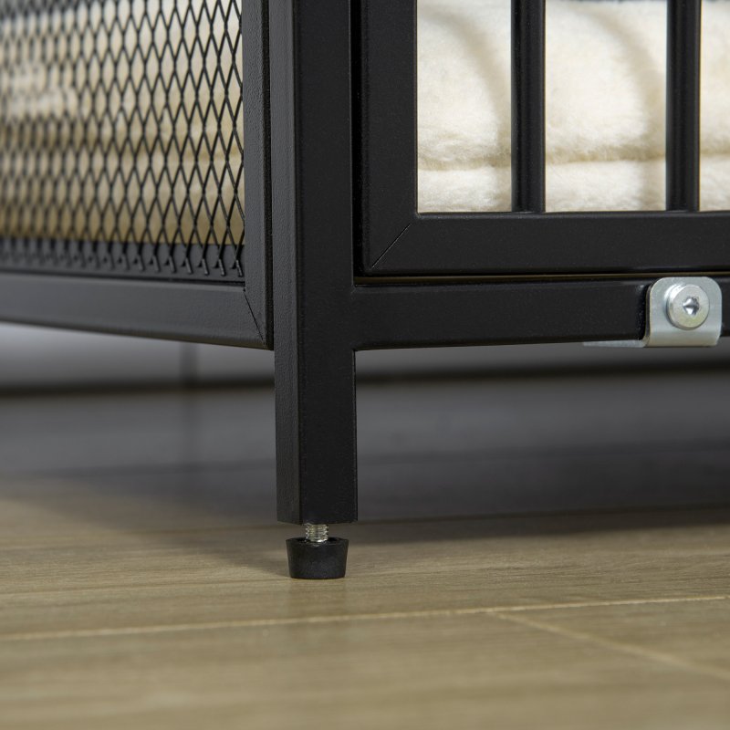 PawHut Dog Crate Furniture Side End Table Indoor Dog Kennel w/ Soft Washable Cushion, Wire Mesh, for Small and Medium Dogs