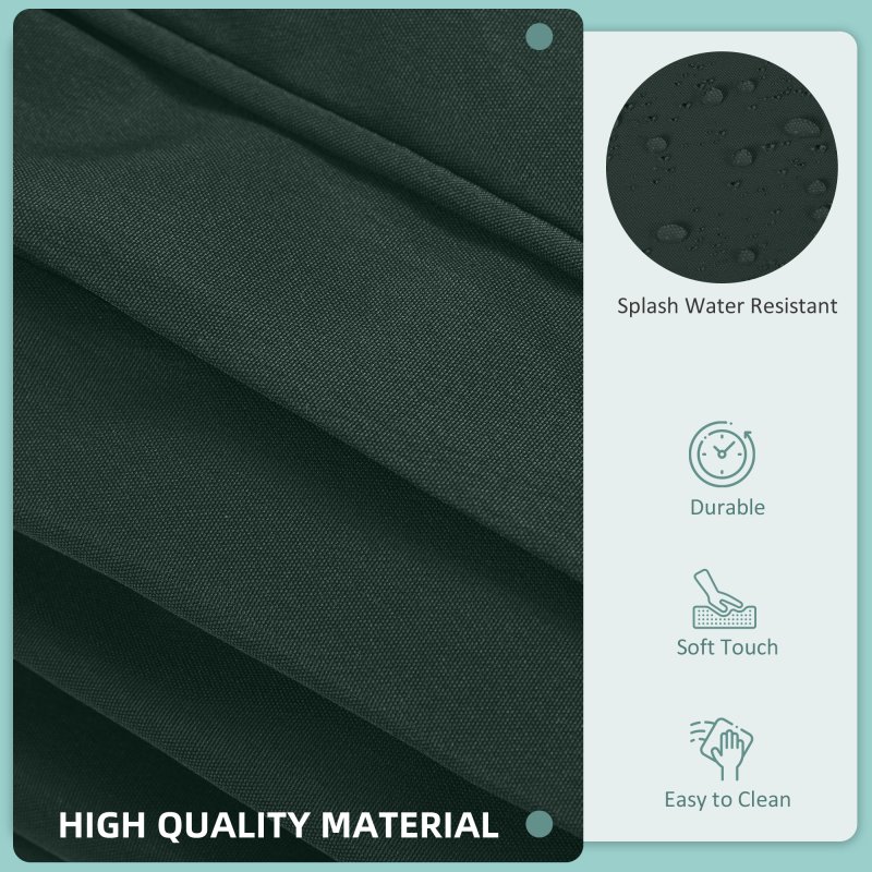 Outsunny Replacement Cushion Covers for Garden Sofa Set, Garden Rattan Sofa Cushion Polyester Cover Replacement Outdoor - No Cushion Included, Grey