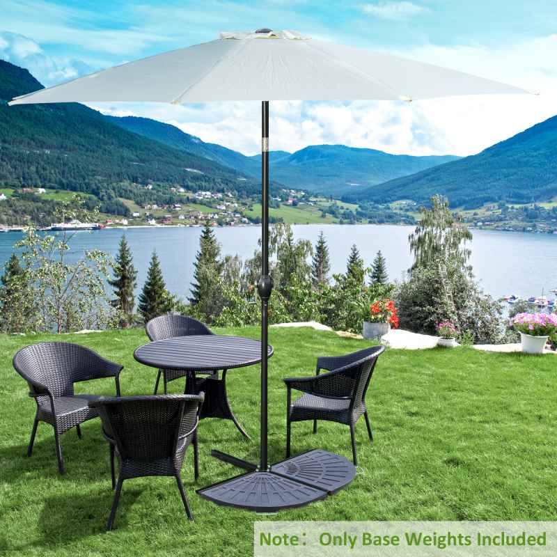 Outsunny 2 Piece Parasol Base, 28 kg Resin Umbrella Stand Weights for Cantilever Parasol with Handles, Bronze Tone