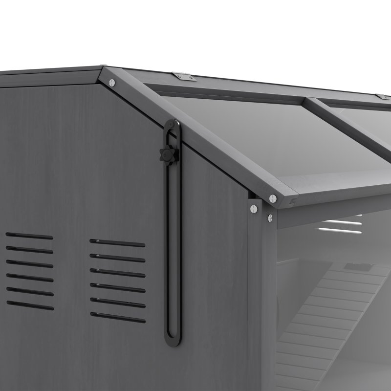 PawHut Wooden Hamster Cage, Gerbil Cage for Syrian Hamster with Exercise Play House, Openable Top 85 x 45 x 44cm - Grey