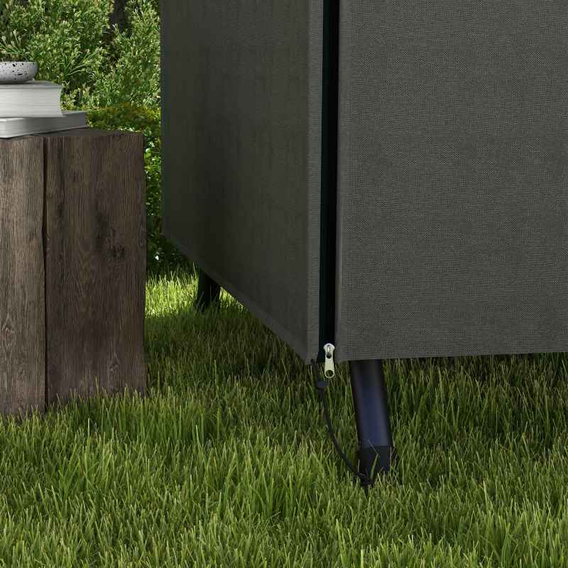 Outsunny 3 Seater 600D Oxford Patio Swing Chair Cover Outdoor Garden Furniture Rain Protection Protector Waterproof Anti-UV, 205 x 124 x 164cm, Dark Grey