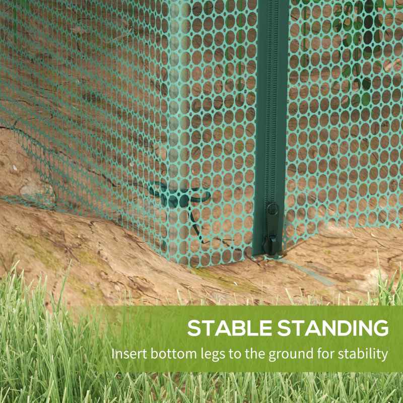 Outsunny 8' x 4' Crop Cage, Plant Protection Tent with Zipped Door and Galvanised Steel Frame, Fruit Cage Netting Cover for Garden and Outdoors Green