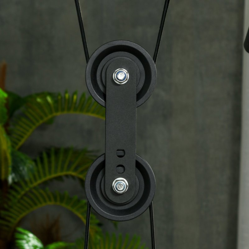 SPORTNOW Smith Machine & Cable Pulley System with Adjustable Weight Bench, Multifunction Home Gym Power Rack with Lat Pull Down System, Barbell Rack for Full Body Training, Black