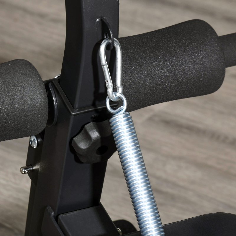 HOMCOM Foldable Weight Bench, Strength Training Sit Up Bench, Incline Decline Bench with 7-Level Backrest, Leg Extension Machine, Preacher Pad and Resistance Band for Home Gym Workout, Blue