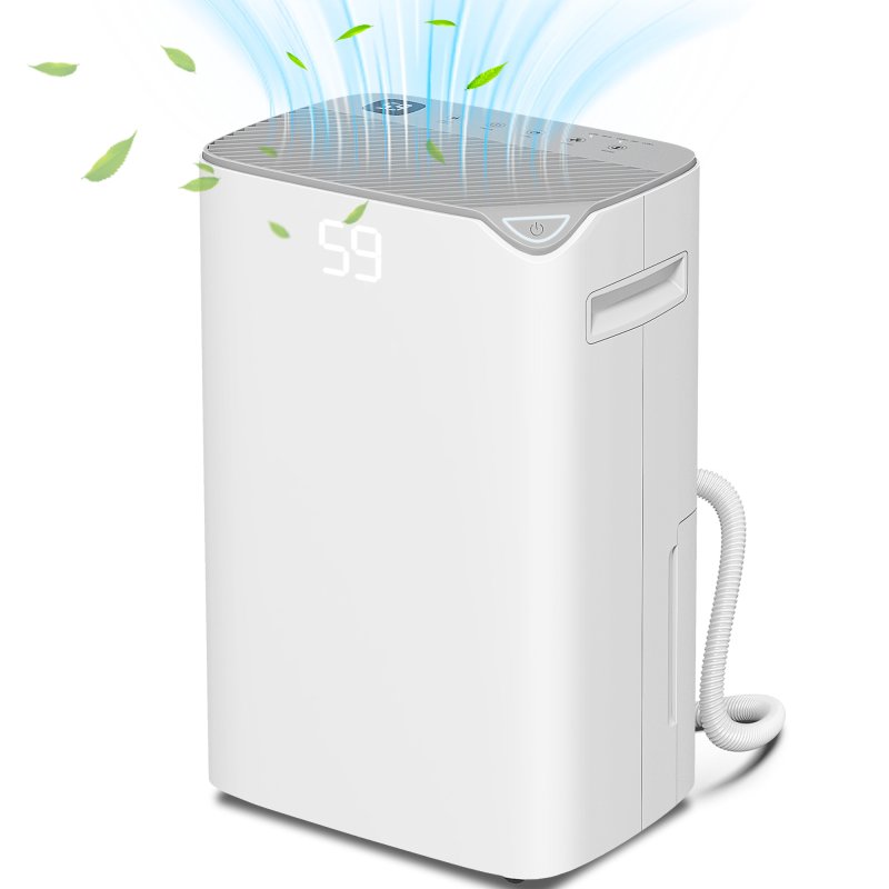 HOMCOM 20L/Day Dehumidifier with Continuous Drainage, 2.5L Water Tank, 24H Timer, Digital Humidity Display, Dehumidifier for Home Damp, Bedroom, Condensation, Mould, Laundry Drying
