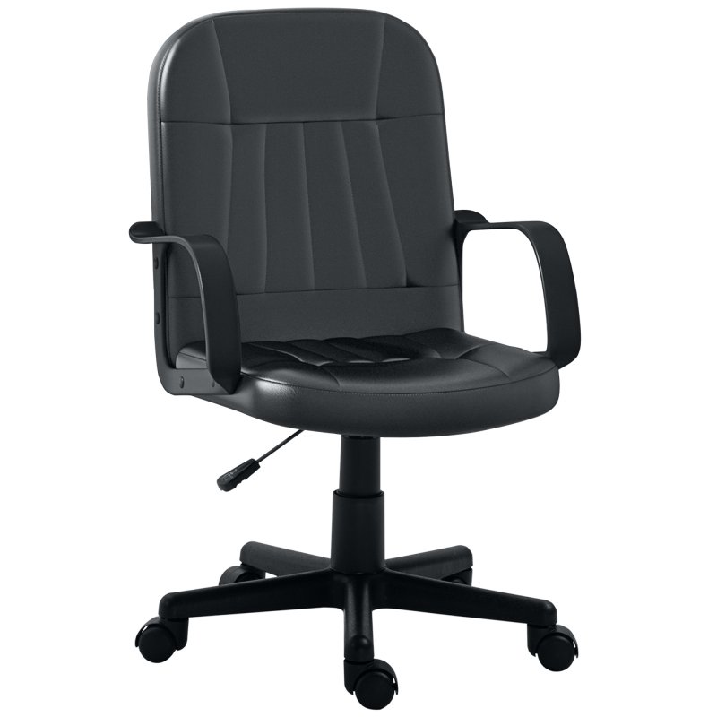 HOMCOM Swivel Executive Office Chair, PU Leather Computer Desk Chair with Adjustable Height, Wheels