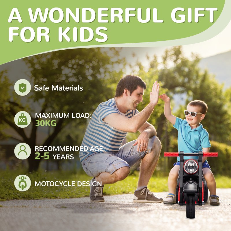 AIYAPLAY Kids Ride On Car, Foot To Floor Sliding Baby Car, Push Along Car with Music, Bubble, for Toddler from 2 to 5 Years Old - Black