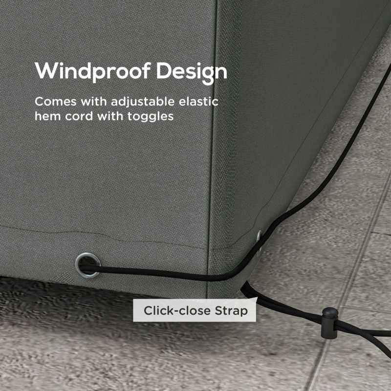 Outsunny Outdoor Garden Furniture Cover Waterproof, Anti-UV 600D Heavy Duty Oxford Fabric Patio Furniture Cover for Rectangular Sofa Table Set, 245 x 165 x 66 cm