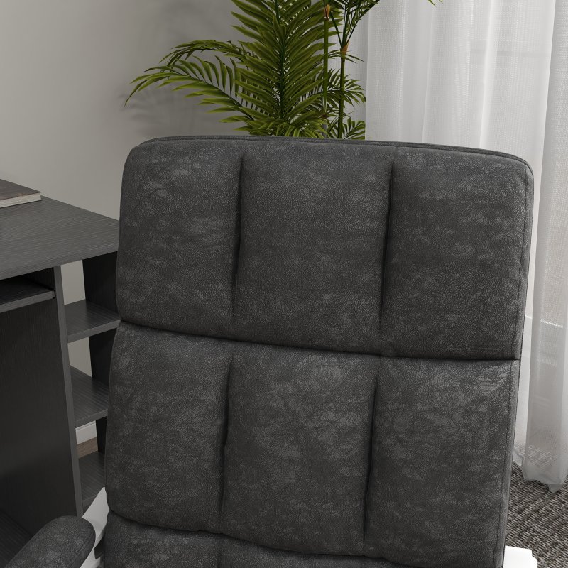 Vinsetto Massage Office Chair, Ergonomic Desk Chair, Comfy Work Study Chair with Heat, Padded Seat, 135° Reclining Back and Footrest for Home Office, Charcoal Grey