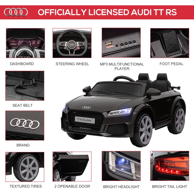 HOMCOM Audi TT RS Licensed 12V Kids