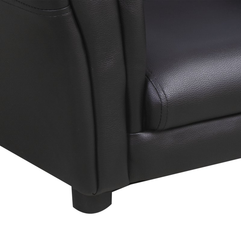 HOMCOM Children's Armchairs Toddler Chair Sofa Single Seater Childrens Armrest w/ Footstool - Black