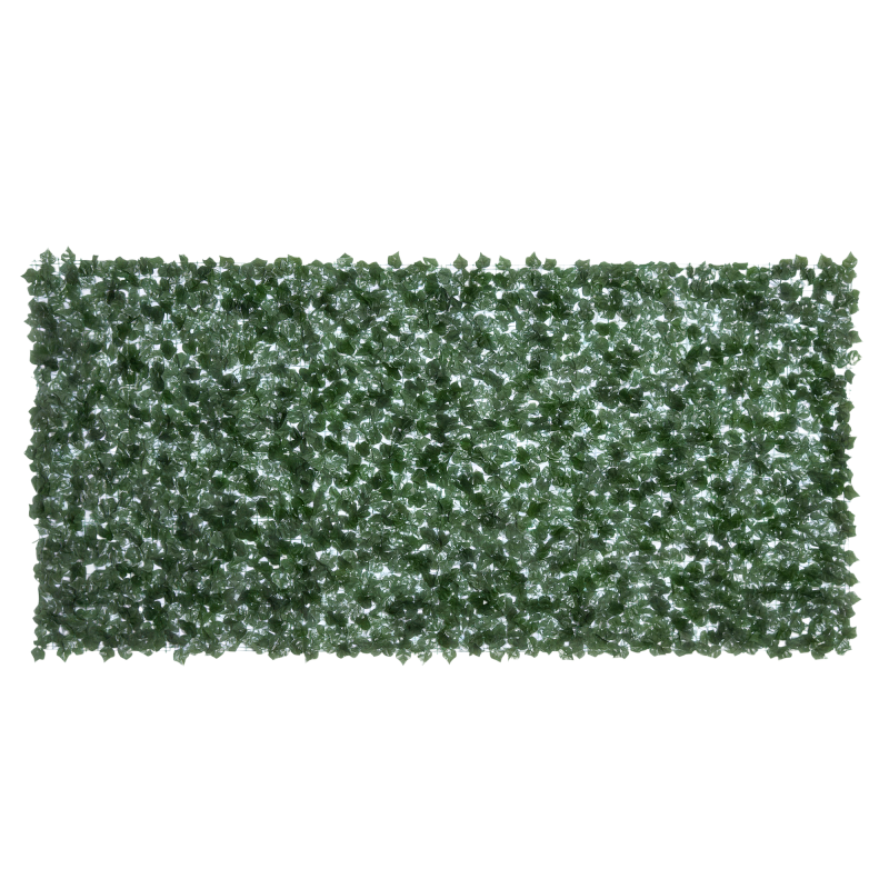 Outsunny 1-Piece Artificial Leaf Hedge Screen Privacy Fence Panel for Garden Outdoor Indoor Decor, Dark Green, 3M x 1.5M