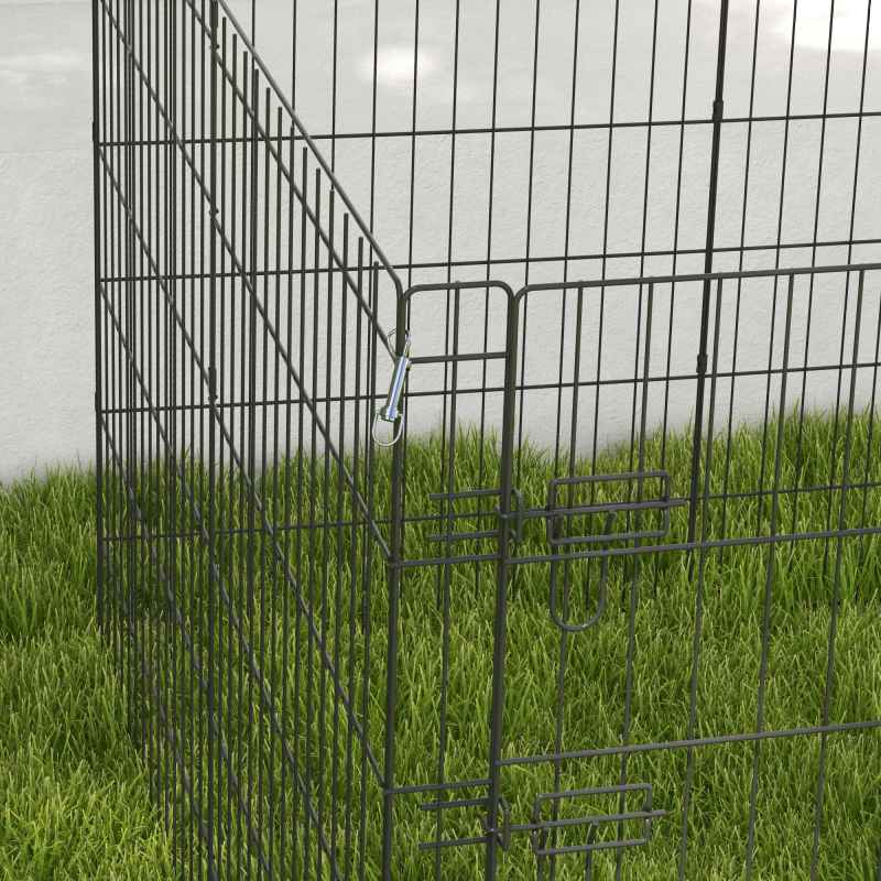 PawHut Dog Pen, 8 Panel Dog Playpen, DIY Design with Door, for Medium Dogs, Puppies, Small Animals, for Indoor/Outdoor Use, 91cm High