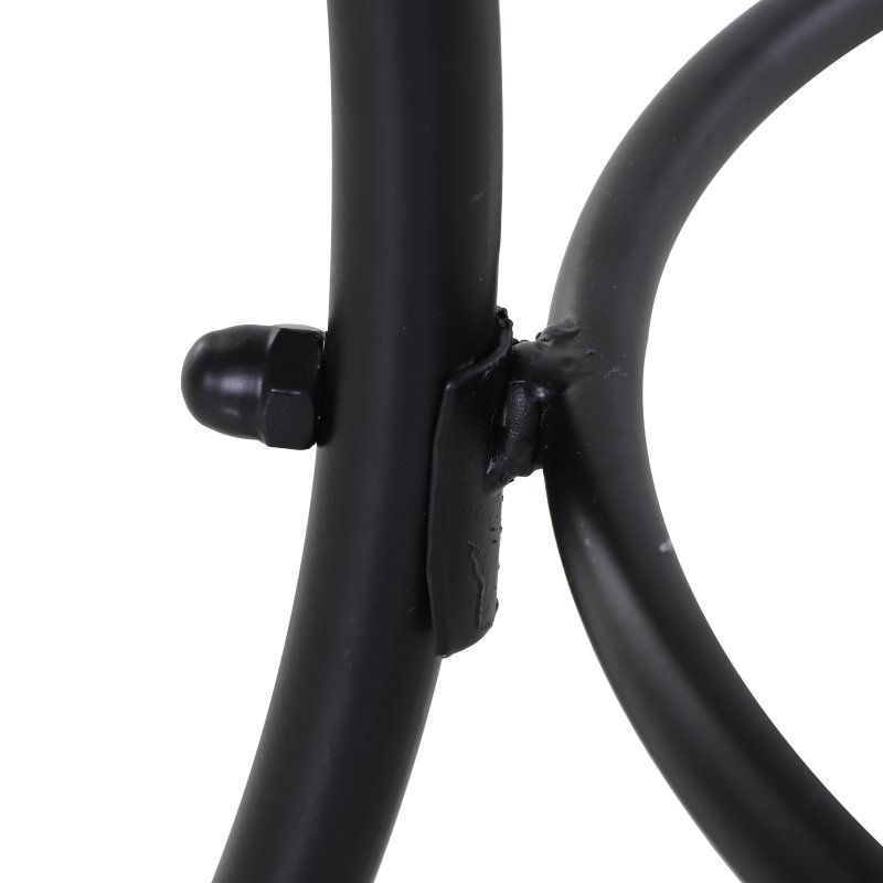 Outsunny 45cm Square Garden Table, Outdoor Metal Bistro Side Desk with Mesh Top, Black