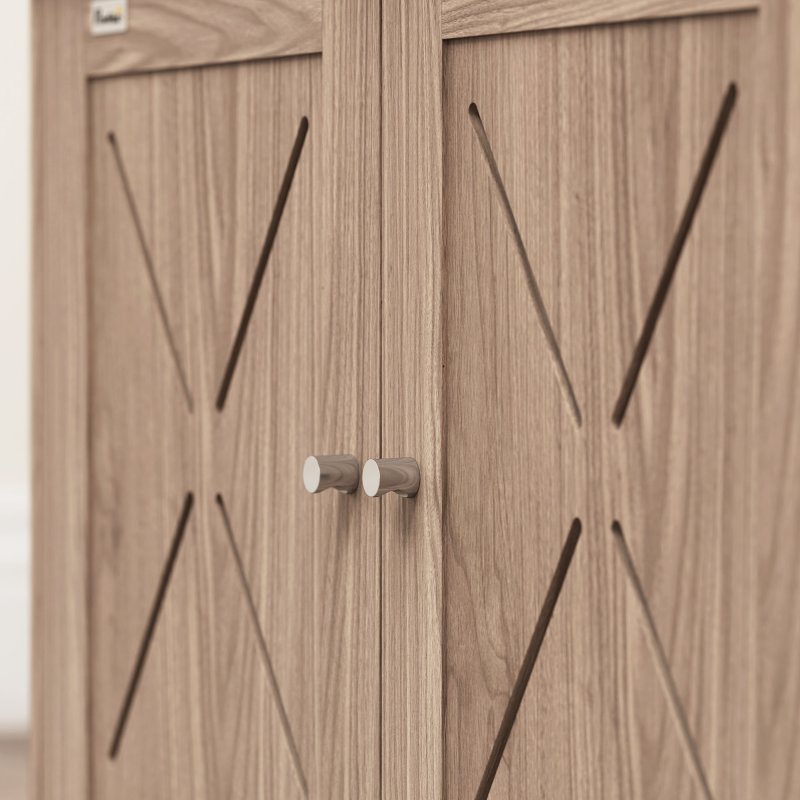 PawHut Cat Litter Box Enclosure, Cats House Litter Box Furniture with Double Doors and Side Entrance, Non-Slip Pads, Indoor Kitty House Hidden Washroom Toilet for Living Room, Walnut Brown